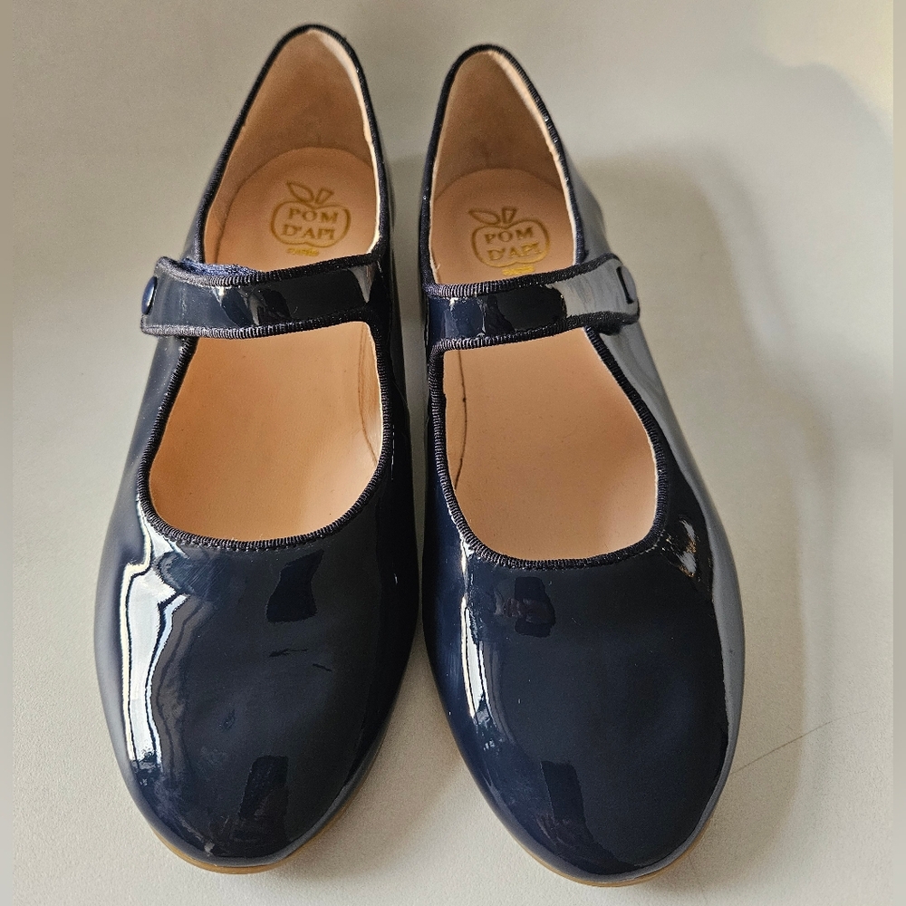 Pomme D'Api Blue Patent Ballerina